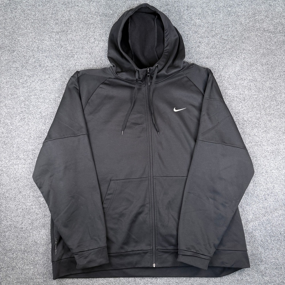 Nike Therma-Fit Full Zip Hoodie Mens 4XLT 4XL TALL Black Gym Training DQ4830